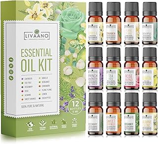 Essential Oils Set – 100% Pure Aromatherapy Oils for Diffusers for Home, Massage & Relaxation | Lavender, Tea Tree, Eucalyptus, & More | Gift Set for Women & Men