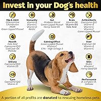 Vista 2 de Soft Chews - Vitaminas y suplementos para perros, multivitamínico para perros, aceite de cáñamo, glucosamina, condroitina, apoyo para la salud