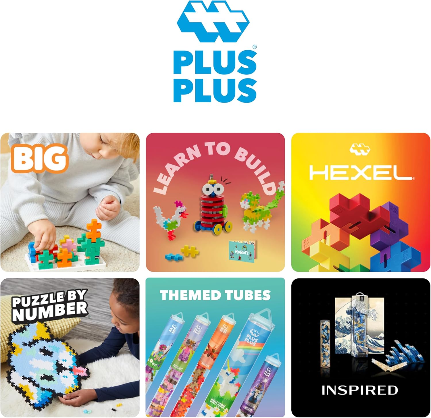 PLUS PLUS 3D Puzzle Building Block Set, 70 Mini Interlocking Pieces, Fun Holiday Activities for Kids - Halloween Mini Maker Tube