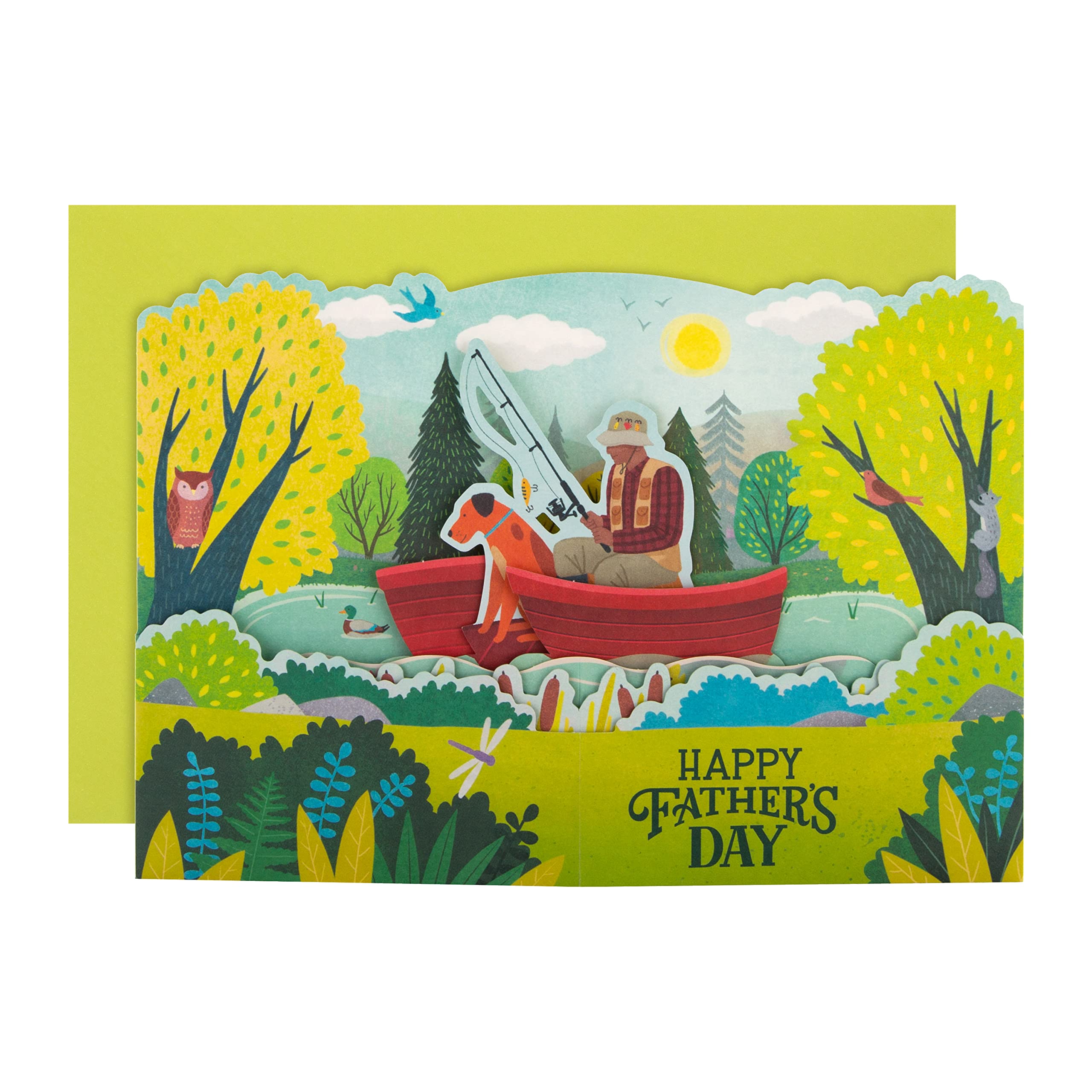 Hallmark 3D & Pop Up Fathers Day Card - Paper Wonder Relaxing Fishing Design, Multicoloured, Pack of 1 - Image 2