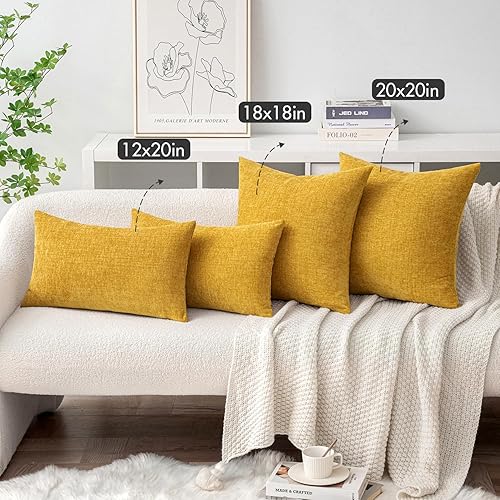 Miniatura 10 de MIULEE Paquete de 2 fundas de almohada de felpilla suave de 12 x 20 pulgadas para sofá, sala de estar, fundas de almohada teñidas de color liso