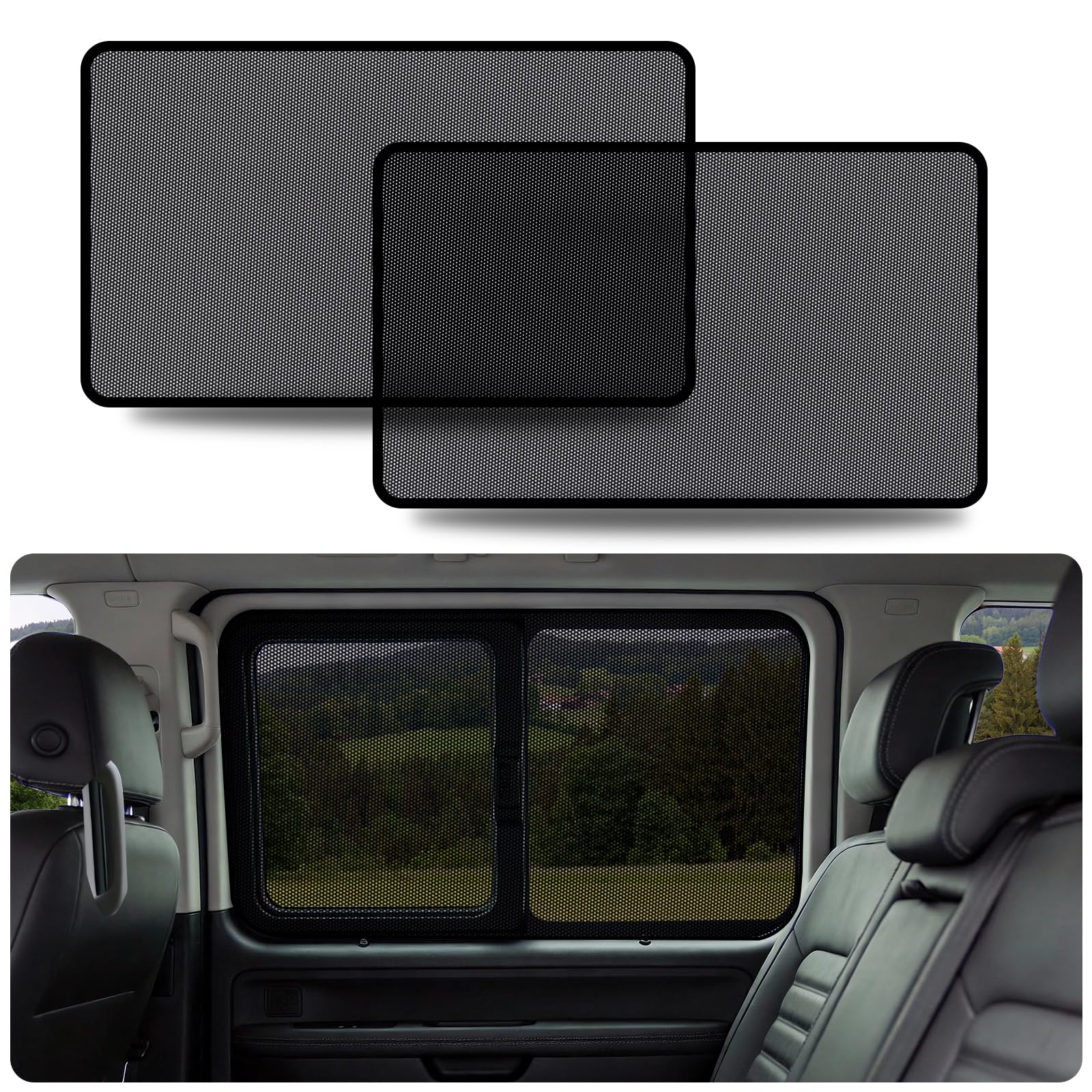 ZATOOTO Sonnenschutz Magnetisch für VW T5 T6 Seitenscheiben 2 PCS Autosonnenblende faltbar Sichtschutz Moskitonetz Lichtschutz