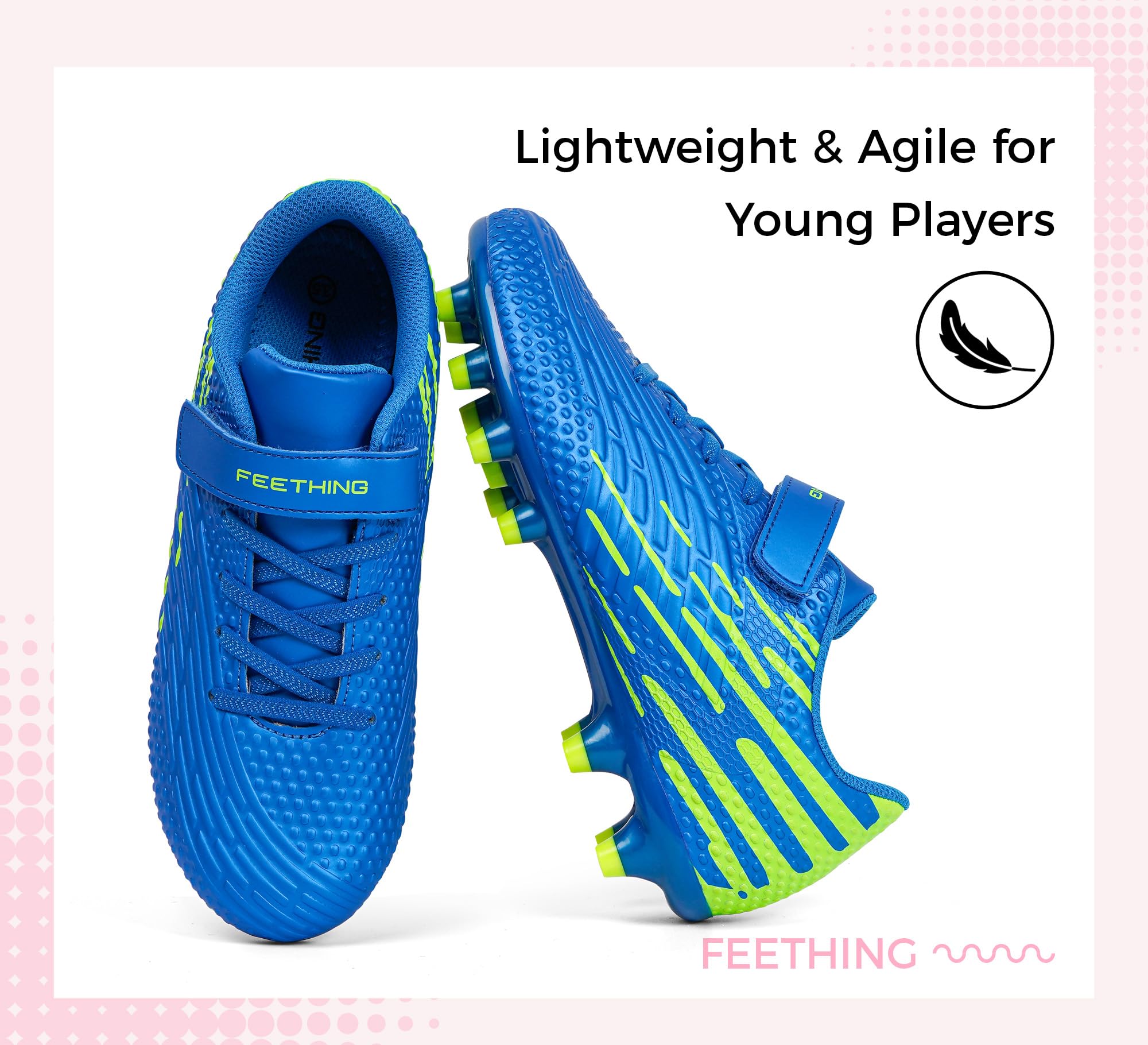 Botas de Fútbol para Niños - Zapatillas de Fútbol Infantiles con Tacos Antideslizantes y Plantilla Cómoda | para Césped Artificial y Natural - Niños y Niñas