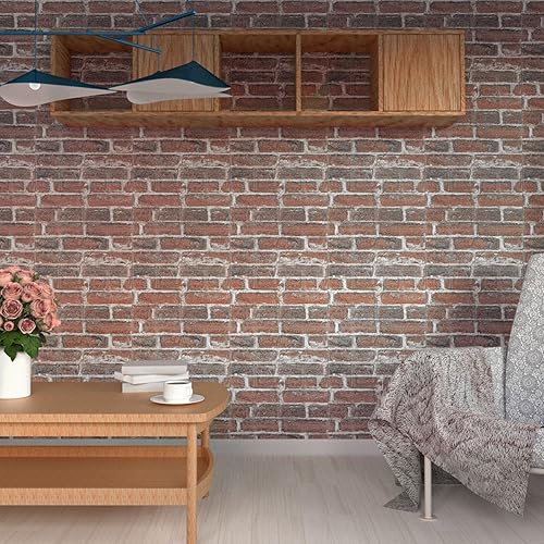 Miniatura 10 de Greymond Paneles de pared 3D para despegar y pegar en roca, 20 piezas de papel tapiz 3D de espuma XPE, paneles de pared de ladrillo sintético para