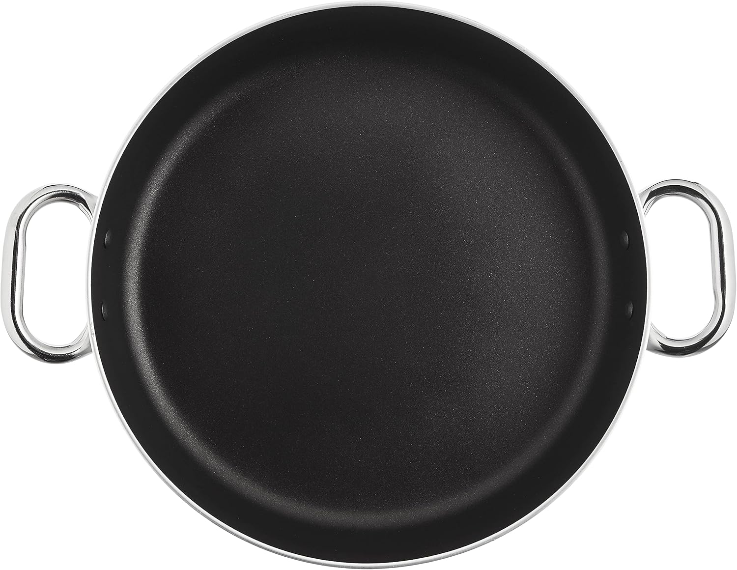 Pentole Agnelli Professional Aluminium Anti - Adherent 3 Mm. Platinum Omelette Pan 3 Mm. With 2 Handles, Diameter 32 Cm.