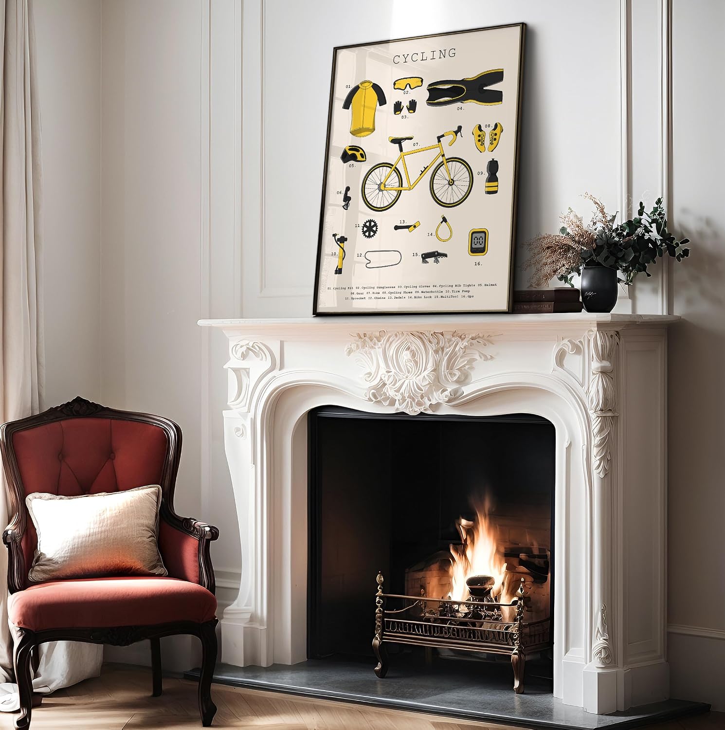 Poster Master Cycling Print - Sports Poster - Cycling Essentials & Bike Art - Educational & Nursery Wall Design - Cyclist Art - Kid's Room or Bedroom Wall Decor - 8x10 UNFRAMED Wall Art