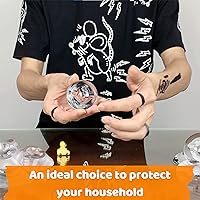 Vista 7 de Tope de puerta más fuerte (6 unidades, 1.97 pulgadas), protector de pared de goma transparente, autoadhesivo, pomo de pared, protector