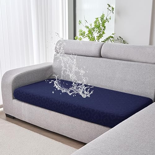 Miniatura 43 de Genina Fundas de cojín para sofá impermeables, fundas elásticas para sofá modular, funda de cojín lavable, antideslizante, con parte inferior Gris