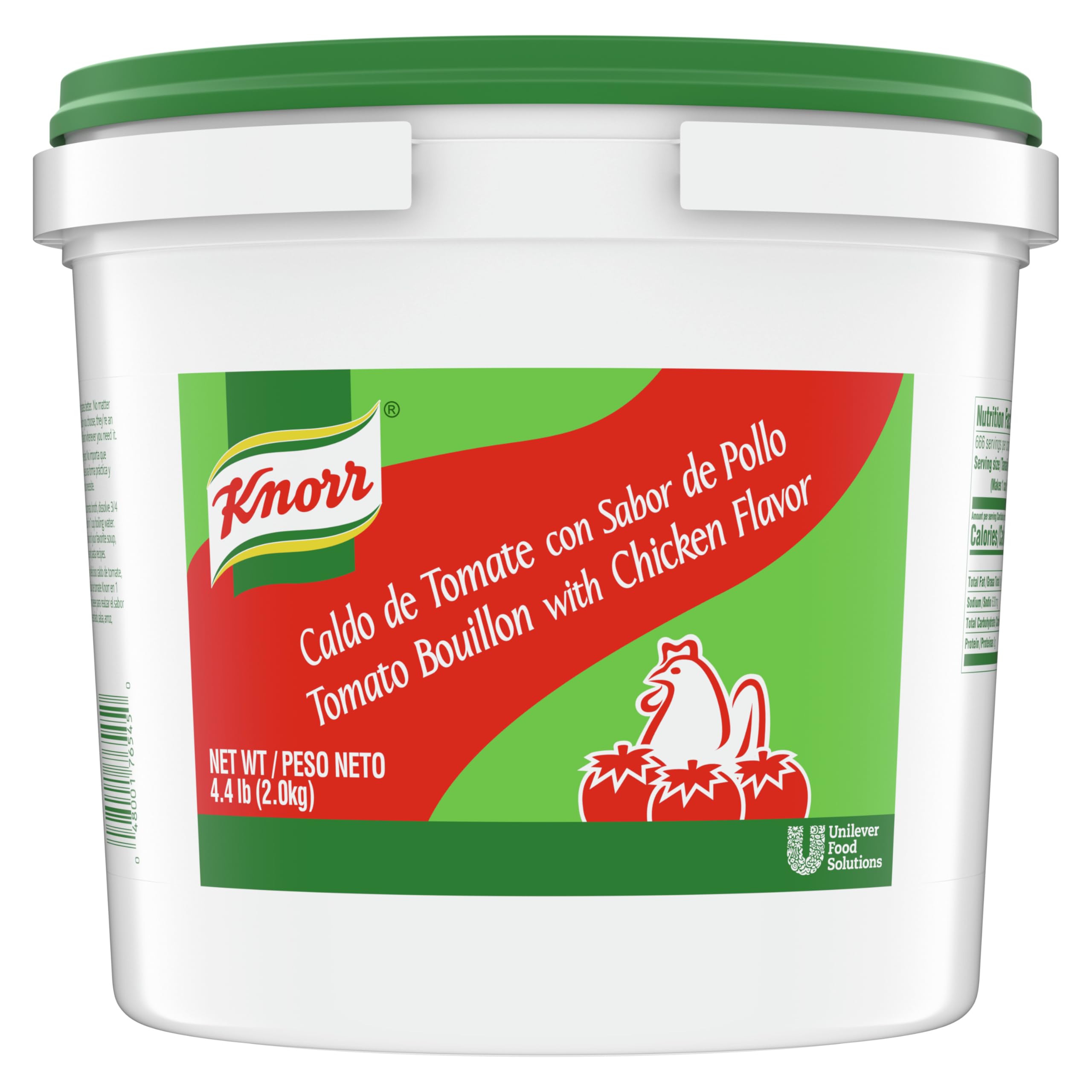 Professional Caldo de Tomate, Tomato Bouillon with Chicken Flavor Granulated Base, Bouillon as a Base, Marinade, Flavor Enhancer, Shelf Stable Convenience, 0g Trans Fat, 4.4 lbs, Pack of 4