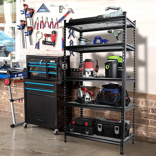 Miniatura 8 de WORKPRO Estantería metálica de 3 niveles para garaje, estante de almacenamiento resistente, 50 pulgadas de ancho x 18 pulgadas de profundidad x 47