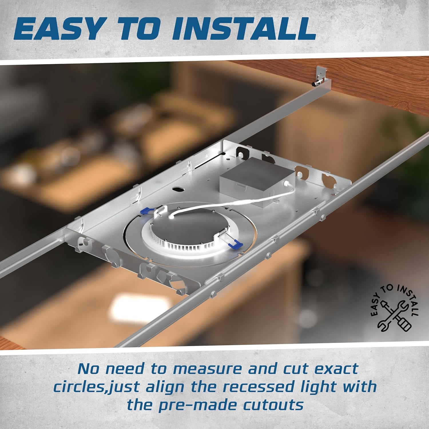 OHLECTRIC 6 Pack – New Construction Mounting Plate – Muti-Size 3/4/6 Inch – Easy Cutout Adjustable Hole Size & Bars - Made of Galvanized Steel Recessed LED Rough in Plate/Bracket