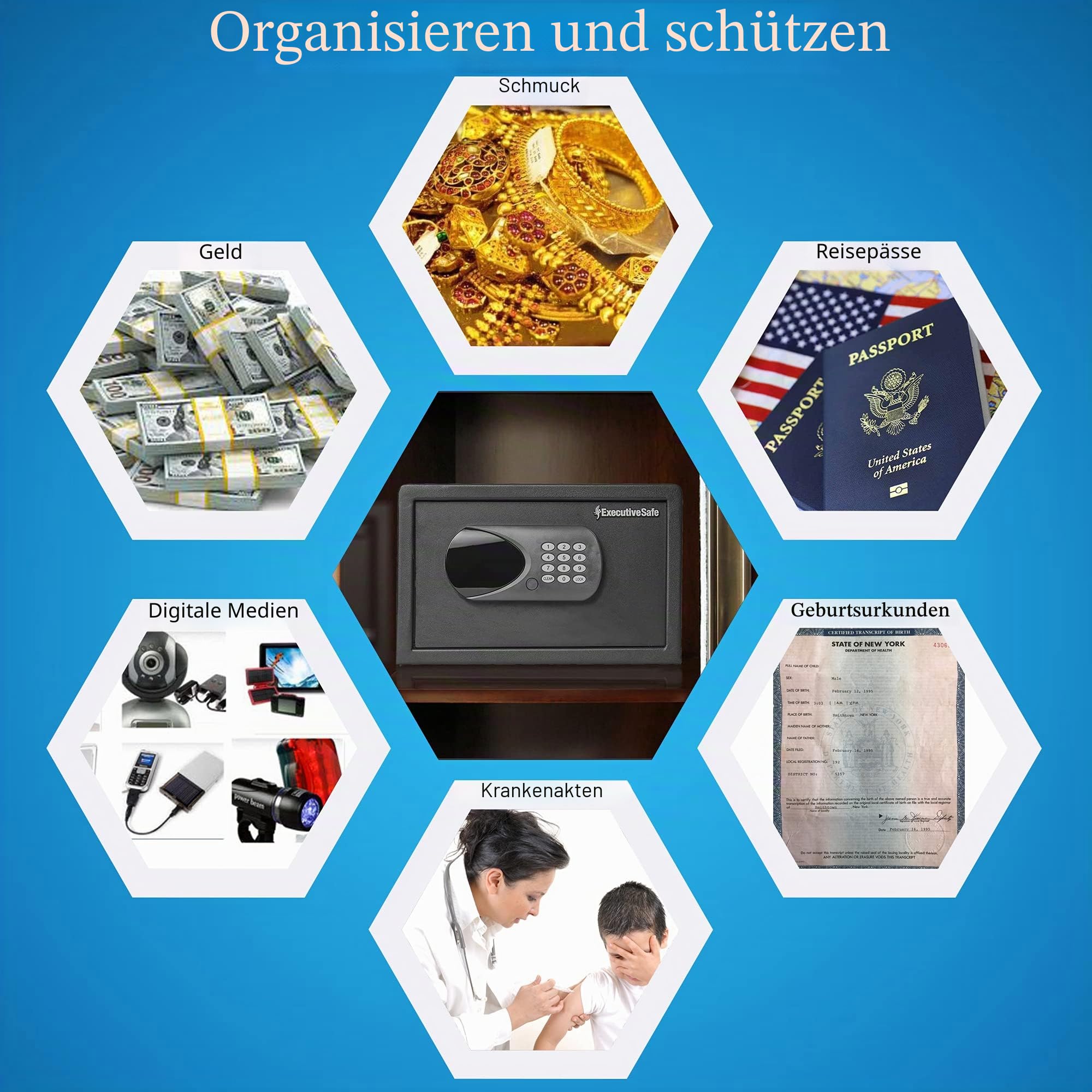 ACS-6 Home Safe, große Laptop-Safe Box für Hotel & Büro