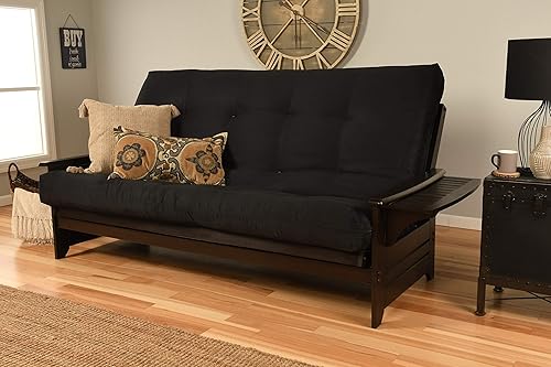 Kodiak Furniture Juego de futón Phoenix Queen, colchón negro de gamuza
