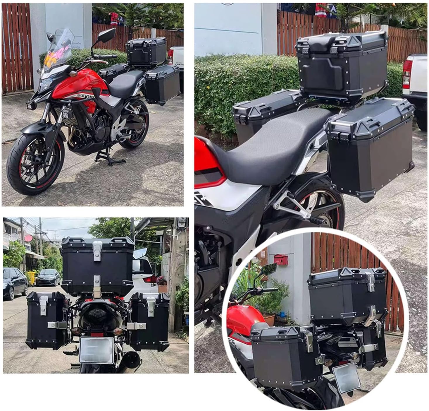 Motorcycle Saddlebag Support Racks, Carbon Steel Stable Structure Storage Bag Frame Bracket Holder for CB400X CB500X 2018-2024