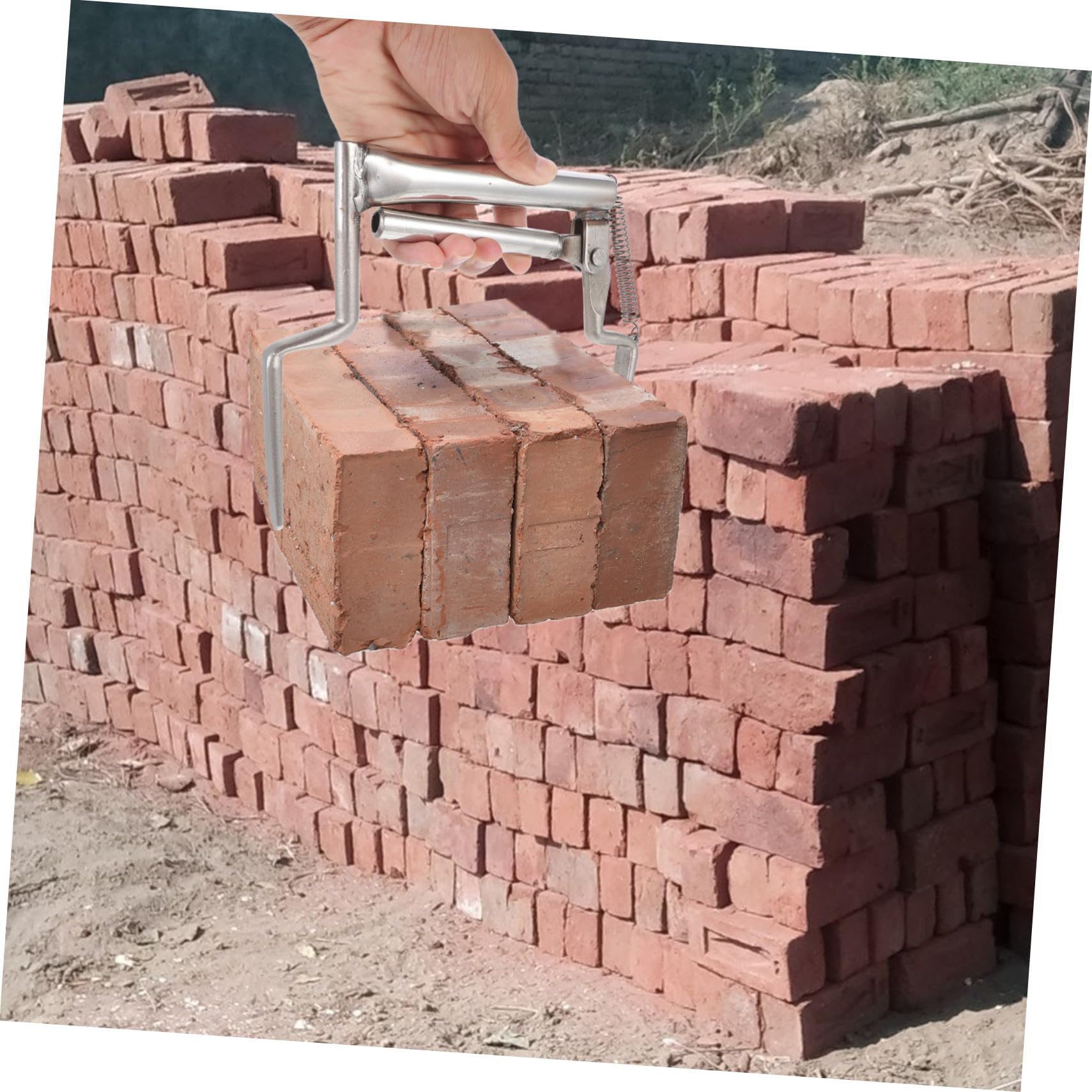 3 Piezas Pinzas para Ladrillos de Acero Inoxidable Herramienta Portátil para Transportar Bloques Diseño Ligero y Seguro para Albañiles y Constructores