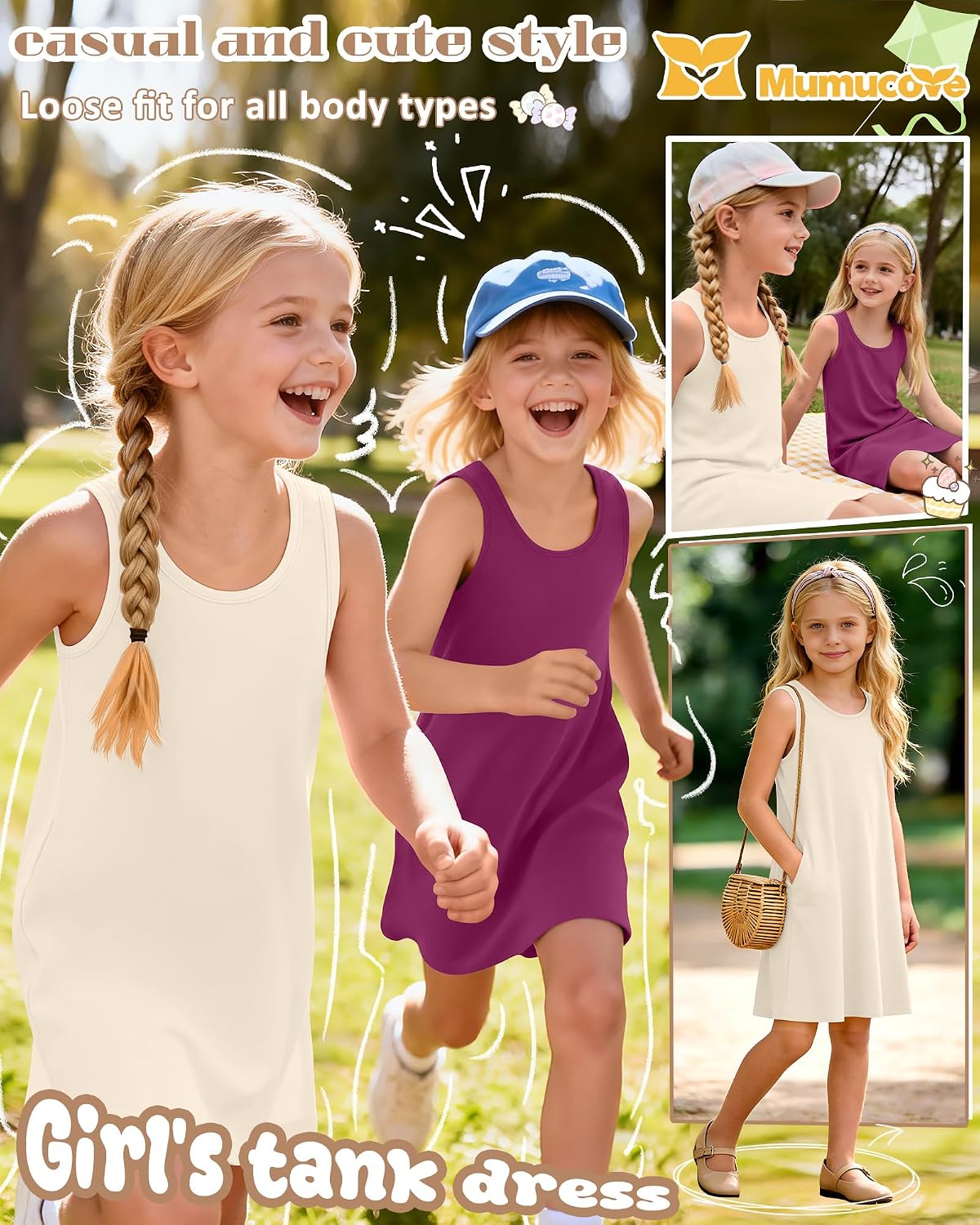 2 Pack Girls' Summer Tank Dresses image 3