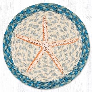 BLACK FOREST DECOR Simple Sea Star Round Trivets Set of 3 – Coastal Nautical Jute Heat-Resistant Table Mats – Handcrafted Durable Hot Pads – Beach House Kitchen Décor – 10” Diameter Each, Multicolor