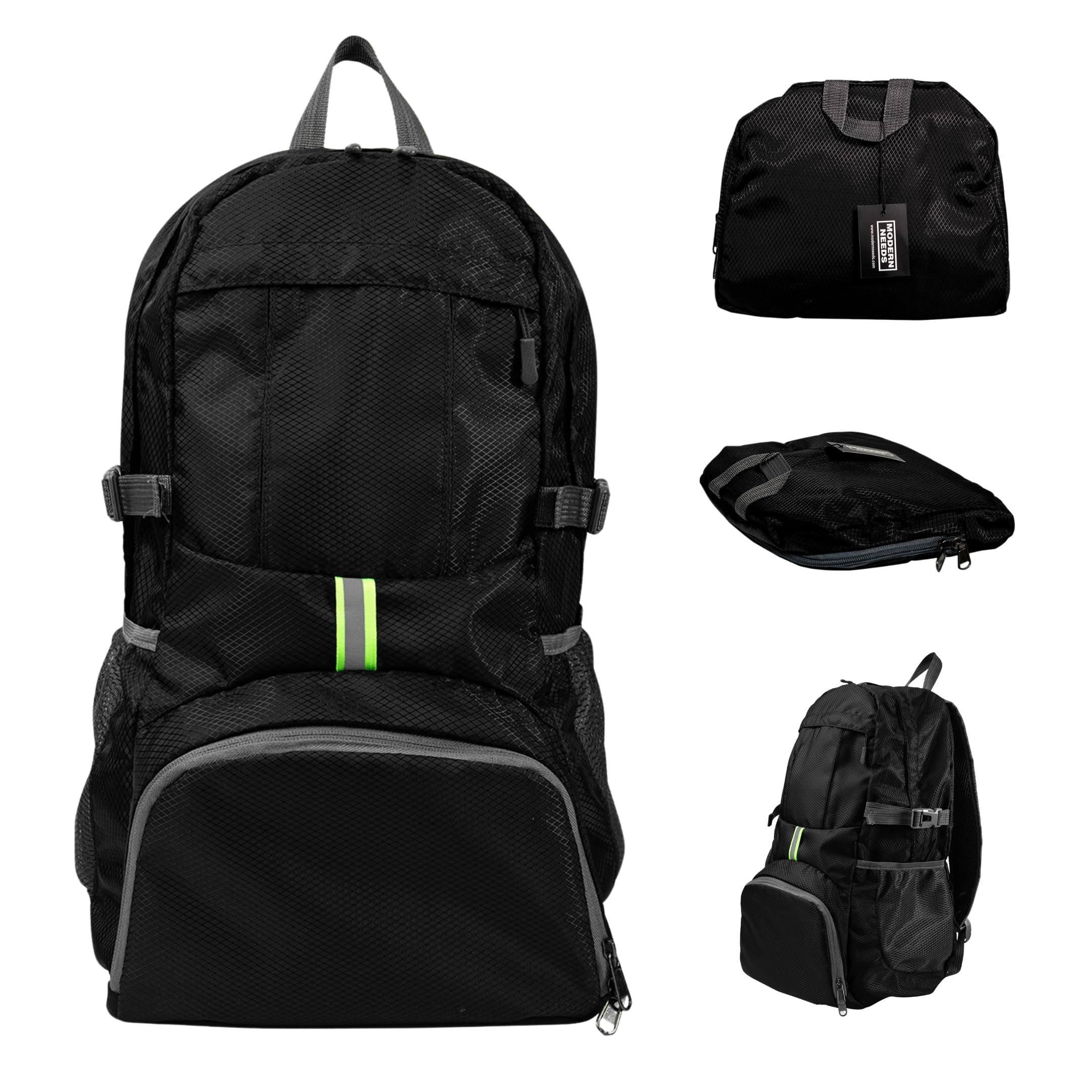 MODERN NEEDS Ready Pack 35L Foldable Backpack for Travel Lightweight Water Resistant Hiking Daypack Compact Packable Backpack for