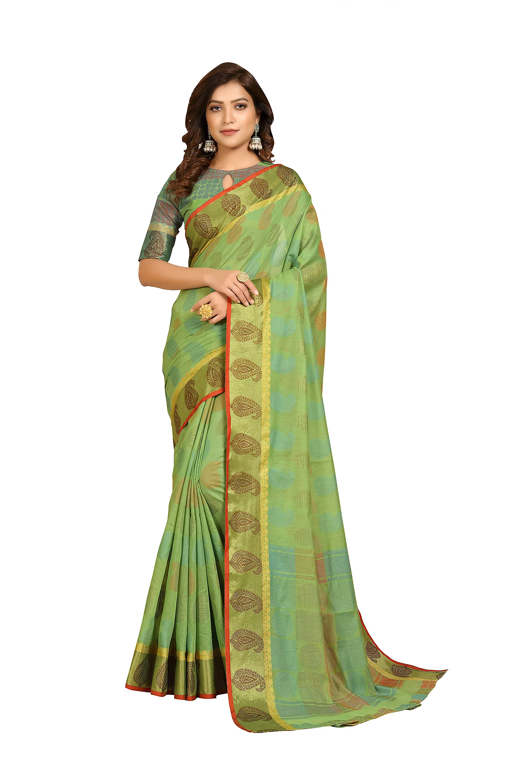 Soru FashionKanjivaram Cotton Silk Blend Saree