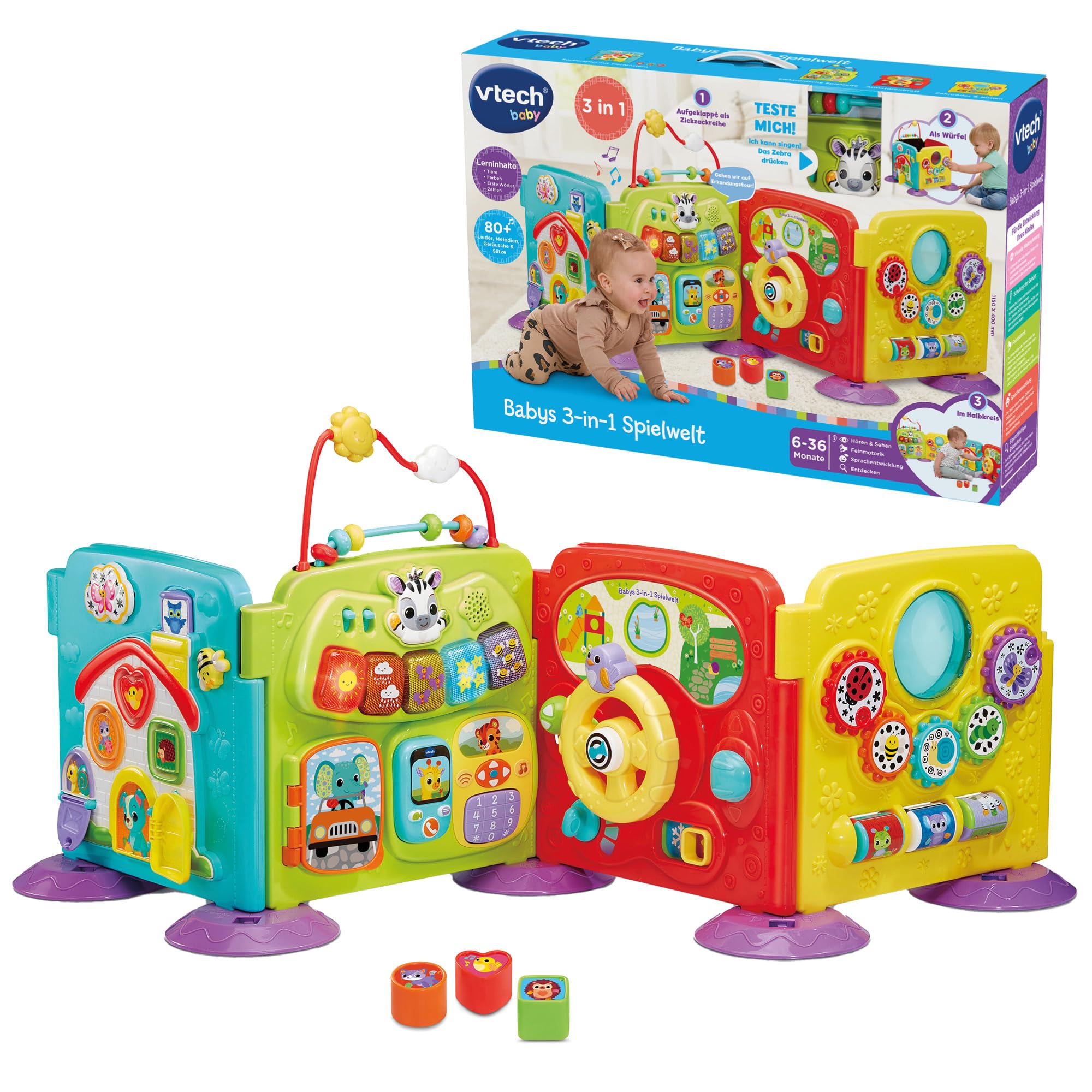 Vtech Electronics Lernspielzeug Babys 3-in-1 Spielwelt – Mit Licht und Sound