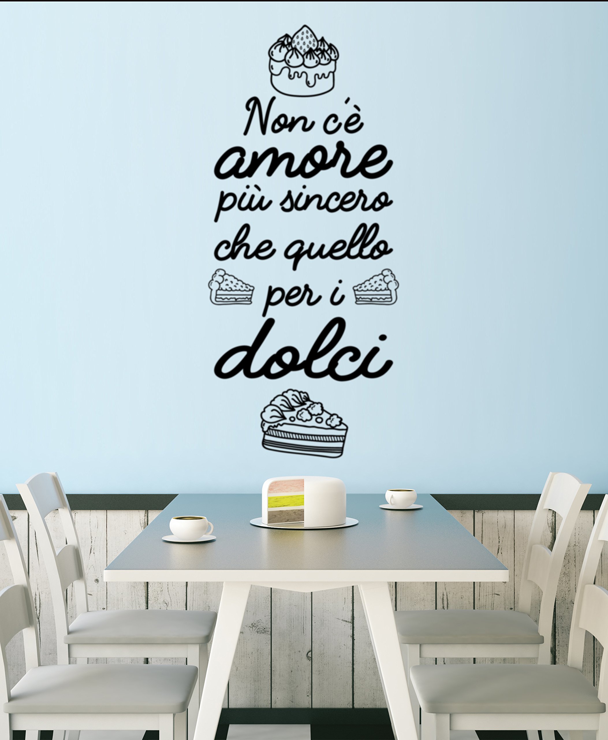 Adesivo Murale Pizza In PVC, Decorazione Da Parete 100% Italiana, Lavabile E Rimovibile, Emmeciquadro