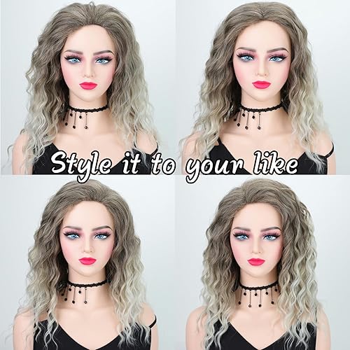 Miniatura 163 de Fencca Peluca rubia larga y ondulada para mujer, pelucas sintéticas resistentes al calor, para uso diario en fiestas Rubio degradado,Rubio