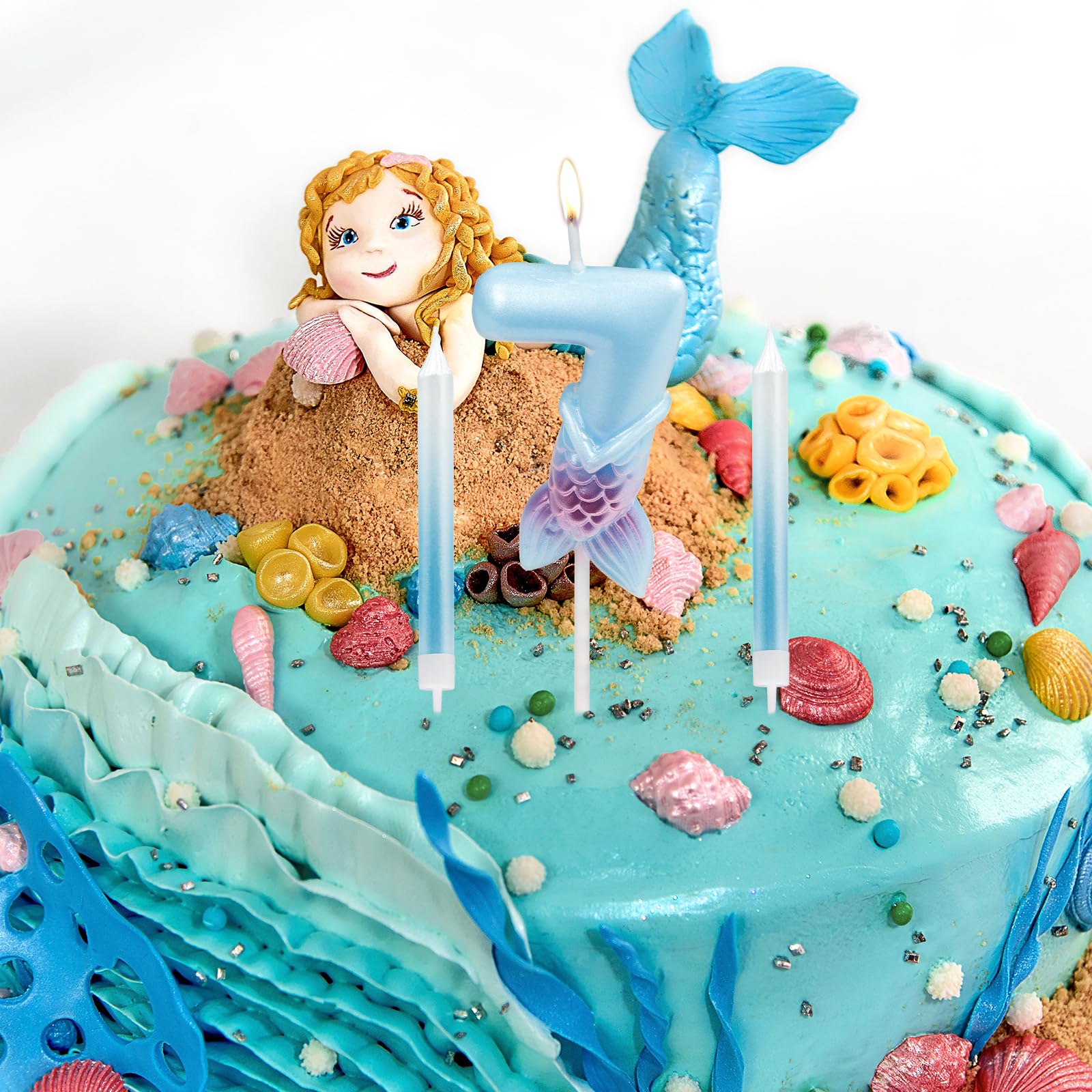 Candela di compleanno a forma di sirena, Decorazione per feste