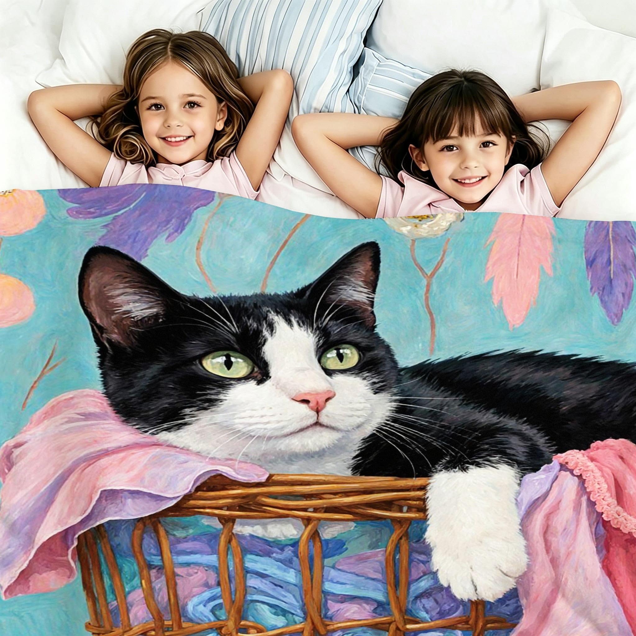 Mantas 3D 220x240cm Gato Animal Franela Frazada para Cama 150-A325