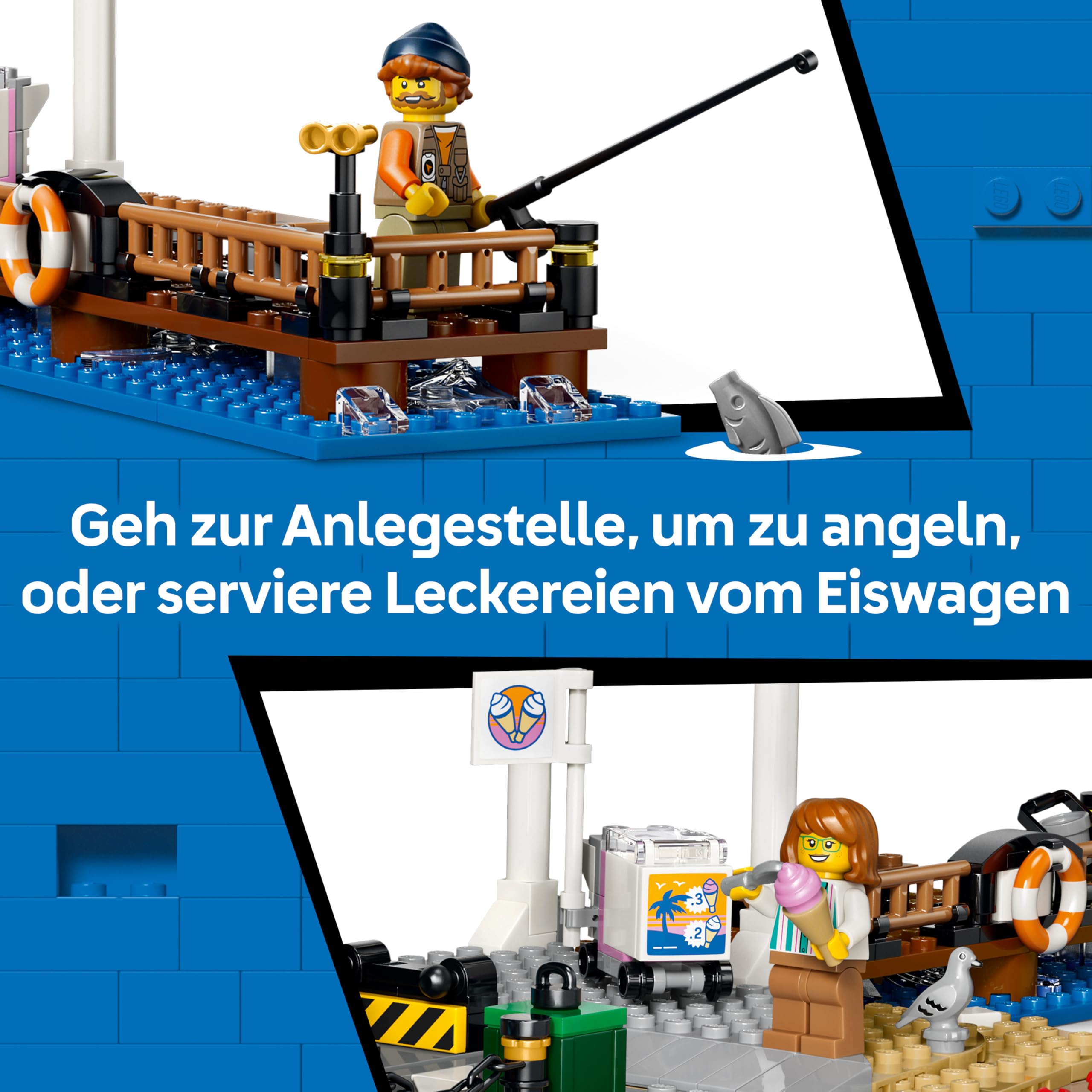 LEGO City Klassische Strandstraßenbahn Spielzeug - Modellbau mit Schienenstrecke, Straßenszene, 5 Minifiguren und 5 Tierfiguren - Geburtstagsgeschenk für Jungen ab 7 Jahren - 60506