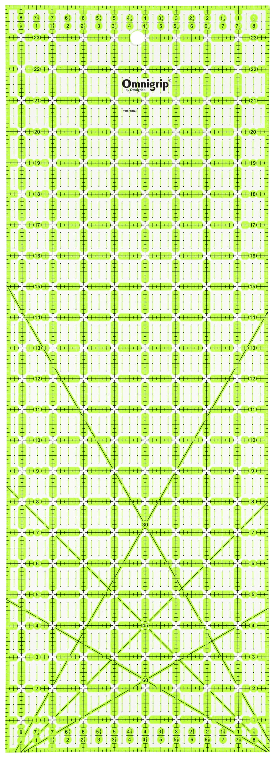 Omnigrip Quilter-Lineal, antideslizante Rectángulo 8-½" x 24"