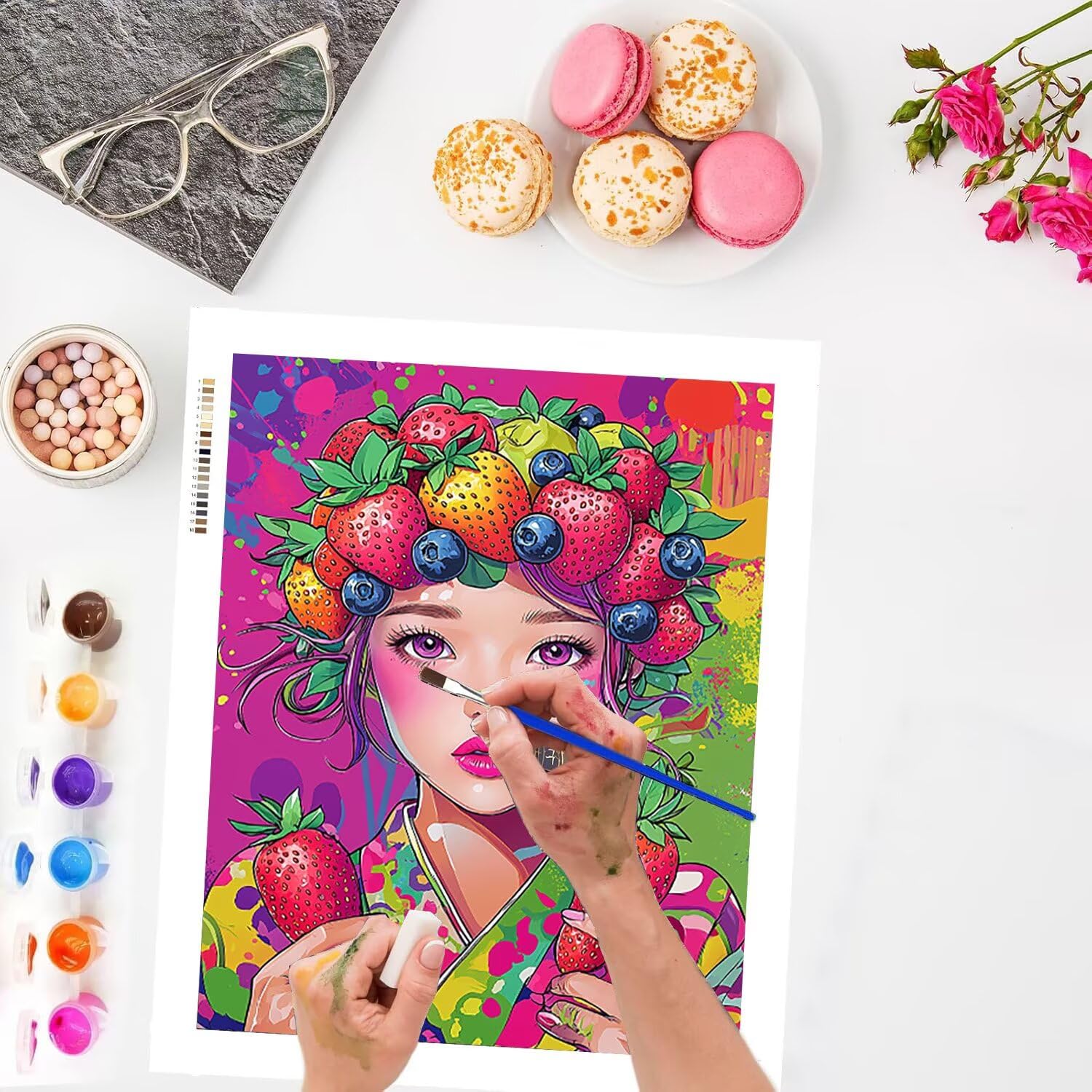 Ragazza della frutta Dipingere con i Numeri per Adulti, 70x90cm a-914