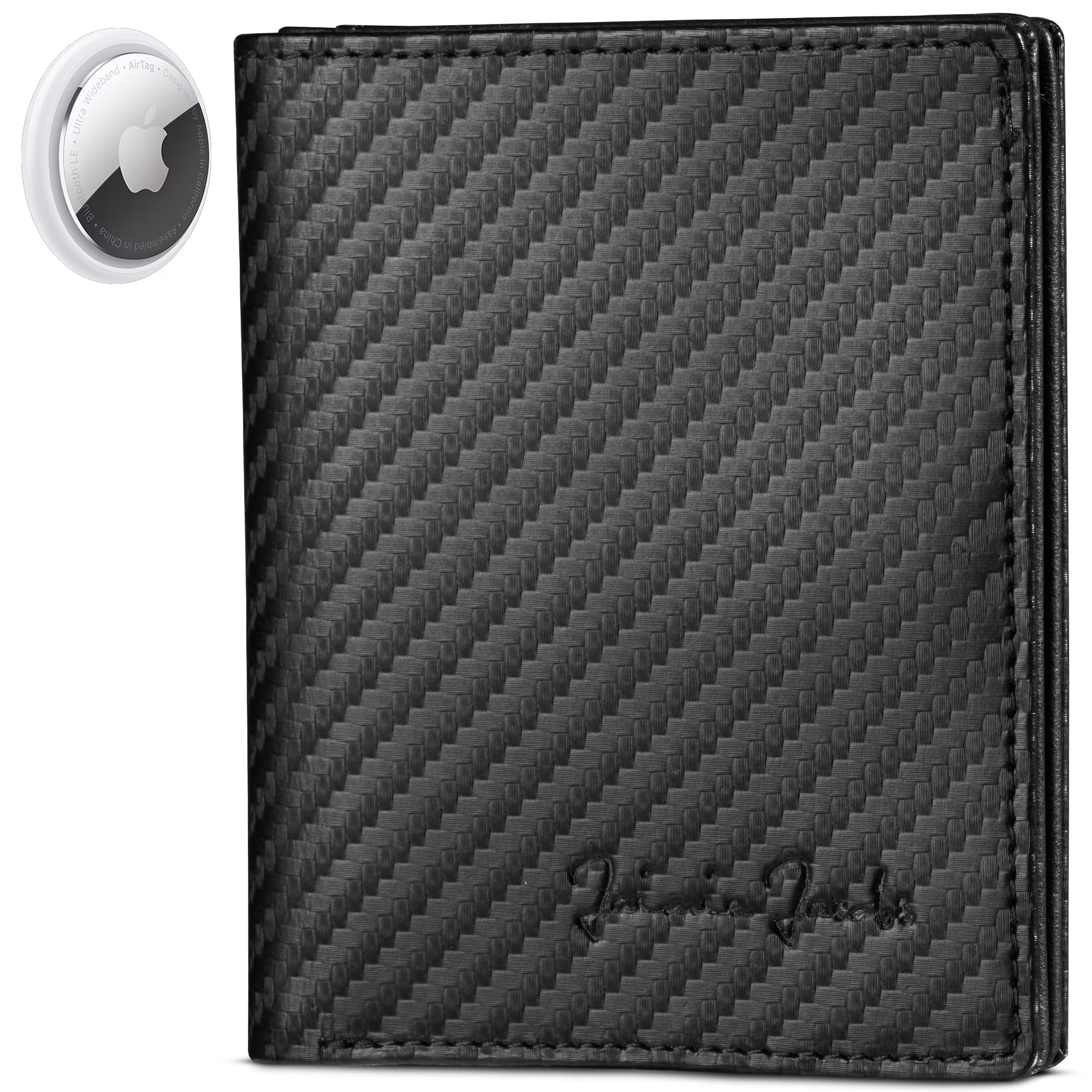 Jaimie Jacobs Slimstar AirTag Wallet mit Münzfach (Carbon)