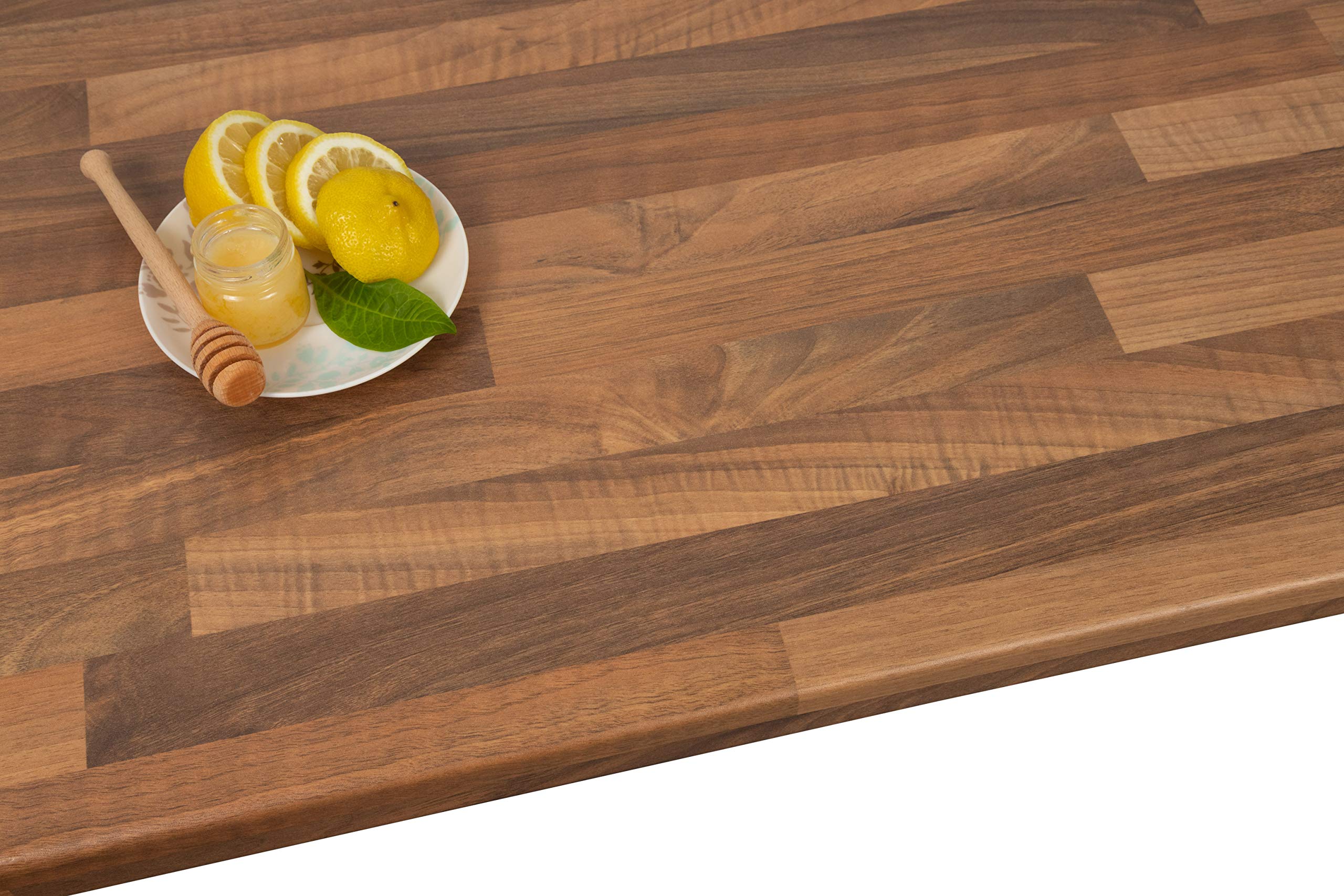 HOUSE OF WORKTOPS - Walnut Effect Laminate Kitchen Worktops: Matt Effect - Round Edge (3M x 600mm x 38mm)