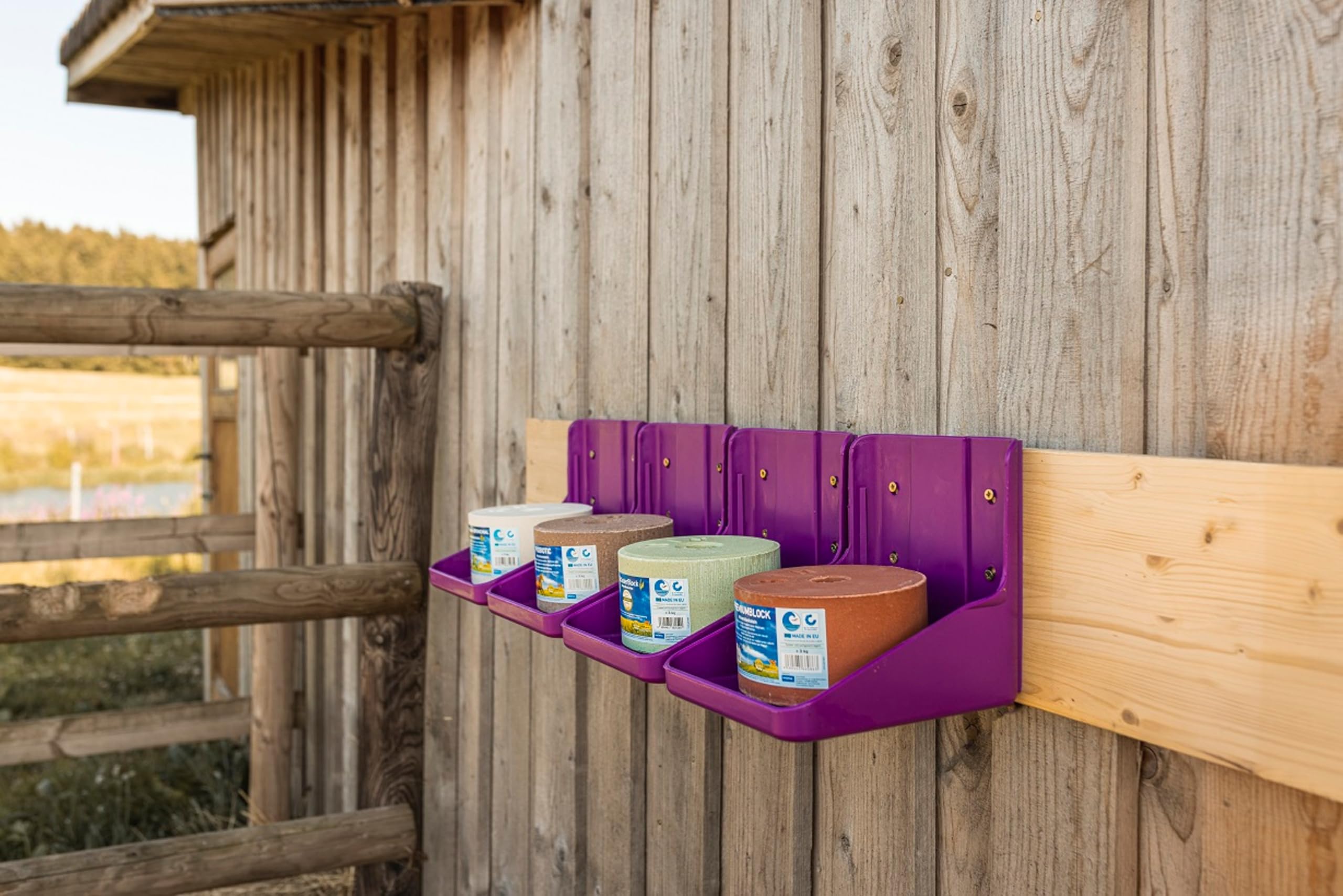 Lick-Bar Premium Set 4 x 3 kg avec HerbalBlock, PROBIOTIC, MultiVitamin BRONCHIAL, PREMIUMBLOCK Set 4 x 3 kg - Pierres à lécher pour Chevaux, Moutons, chèvres, gibier et bétail