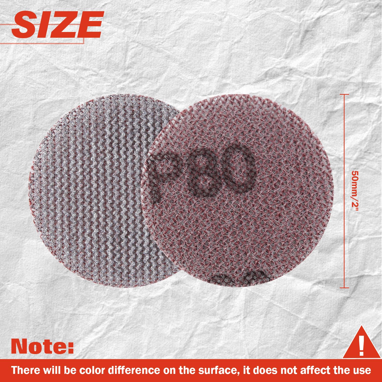 LEONTOOL 2 Inch Mesh Abrasive Mesh Sandpaper Hook and Loop Sanding Discs 80 Grit - Image 4