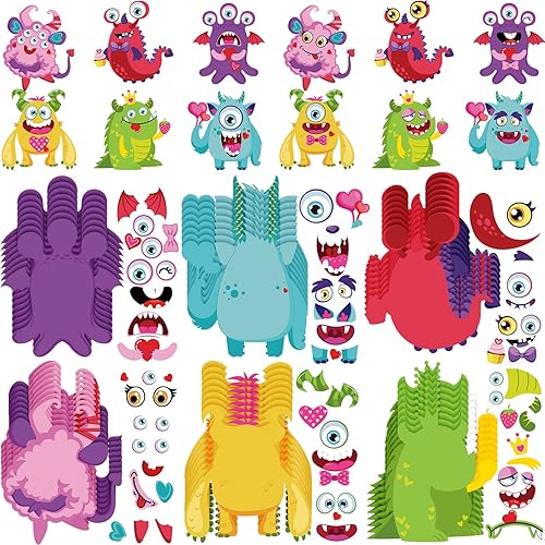 48 juegos de manualidades para el día de San Valentín, calcomanías faciales para niños, regalos de fiesta de San Valentín, suministros para hacer tu