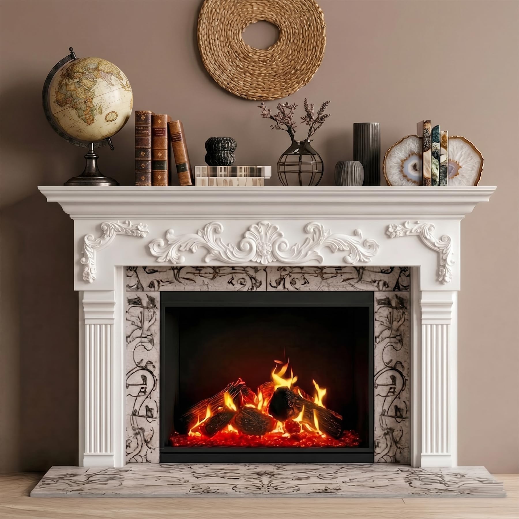 4 PCS Angolari Decorativi per Pareti E Soffitti in PU Modanature Angolari 3D con Decorazioni Floreali Profili Decorativi Verniciabili per Cornici E Angoli Elegante Finitura