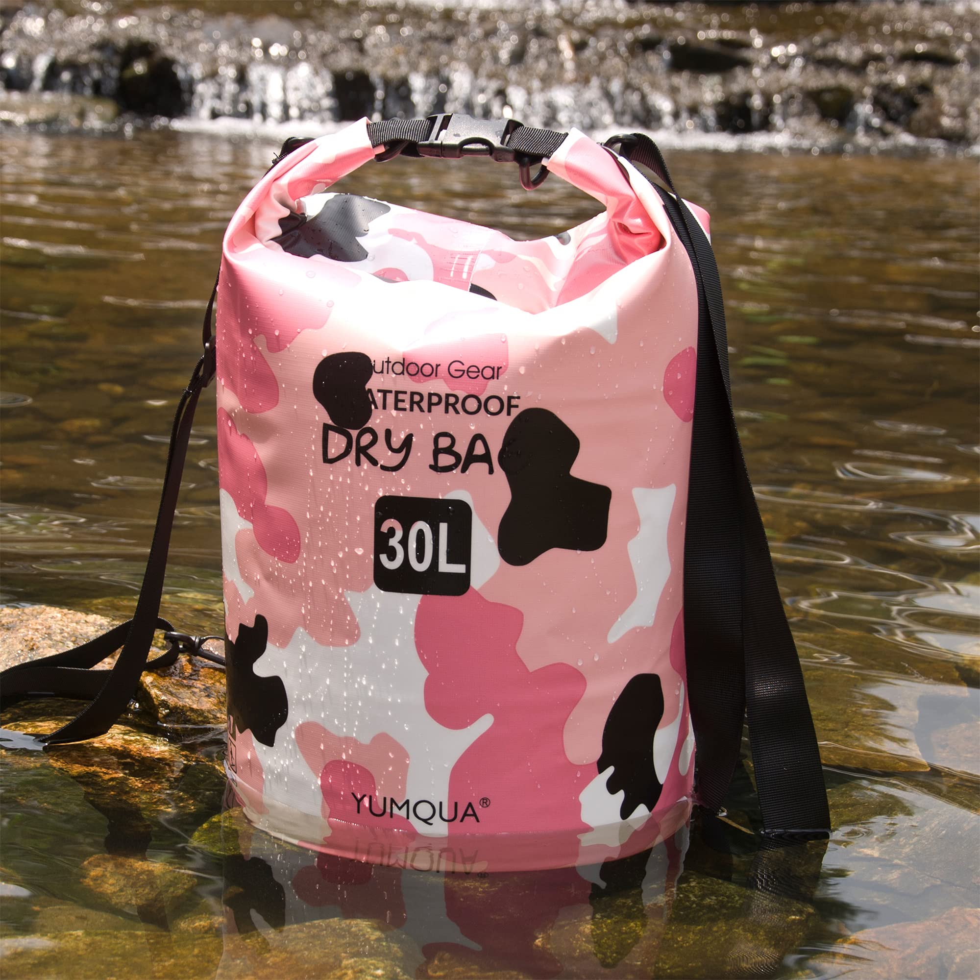 YUMQUA Zaino impermeabile da 5 l/10 l/20 l/30 l/40 l, con parte superiore arrotolabile, galleggiante, impermeabile, per kayak, canottaggio, nuoto, escursionismo, campeggio e pesca