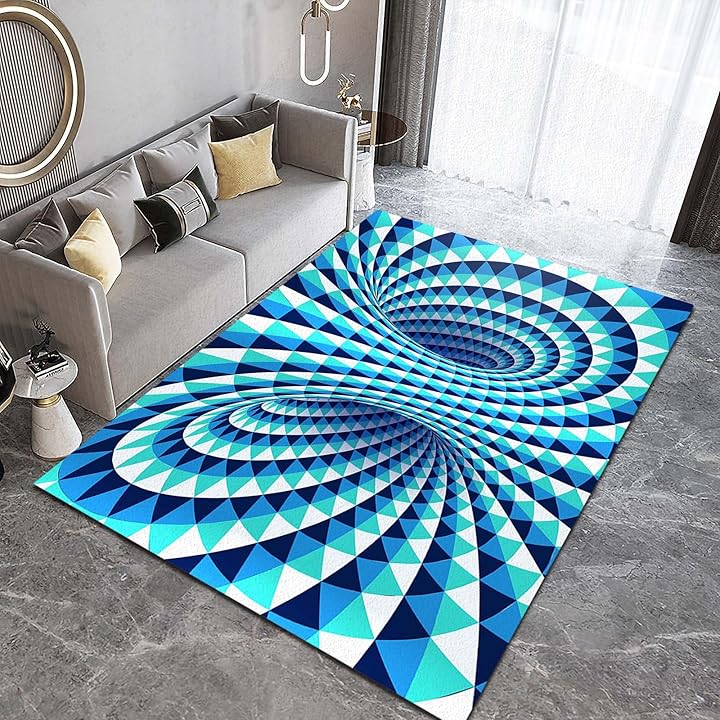 KUMENE 3D Optical Illusion Breathable Rug for Gaming Room