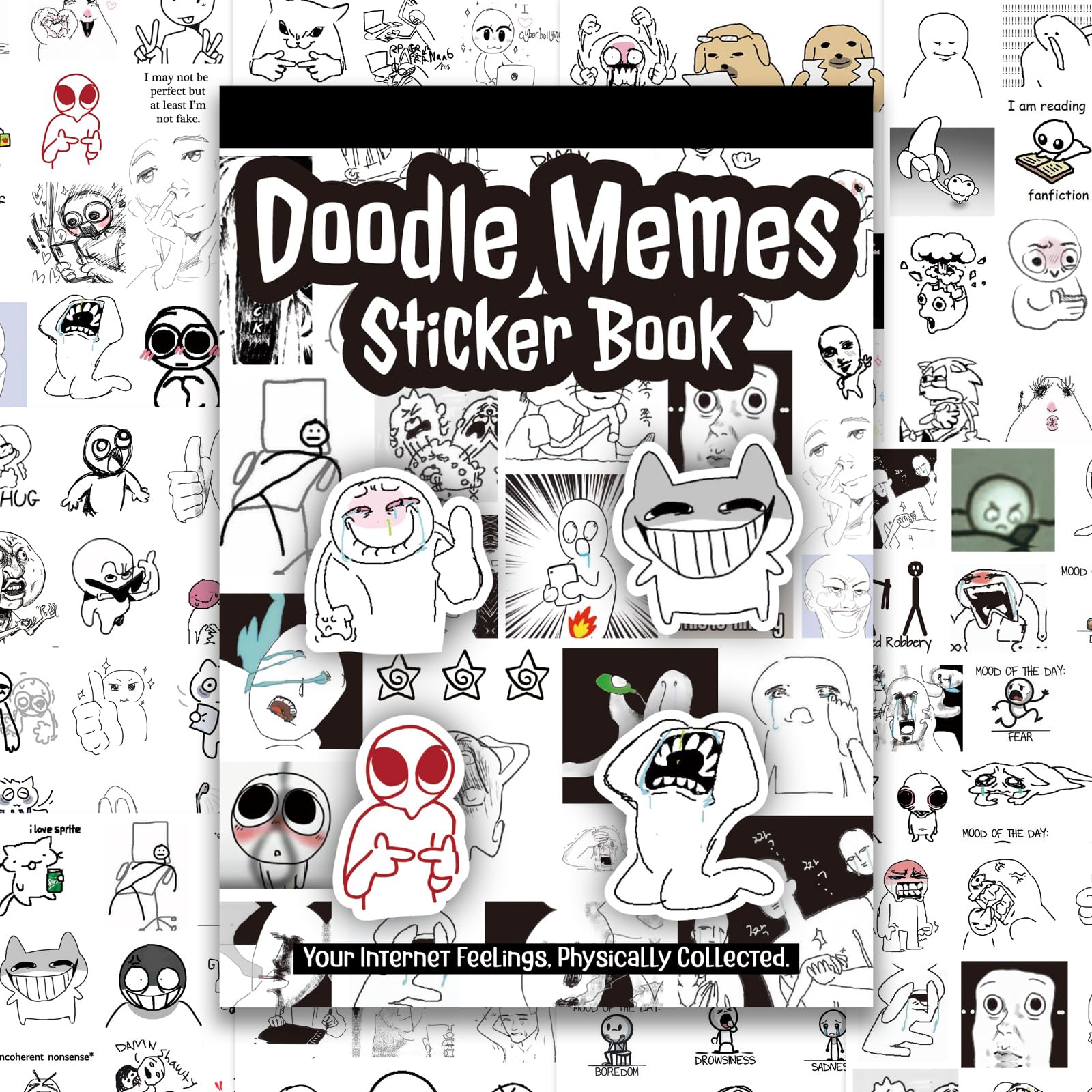 Libro de calcomanías para memes de 460 piezas de vinilo el regalo divertido para adultos