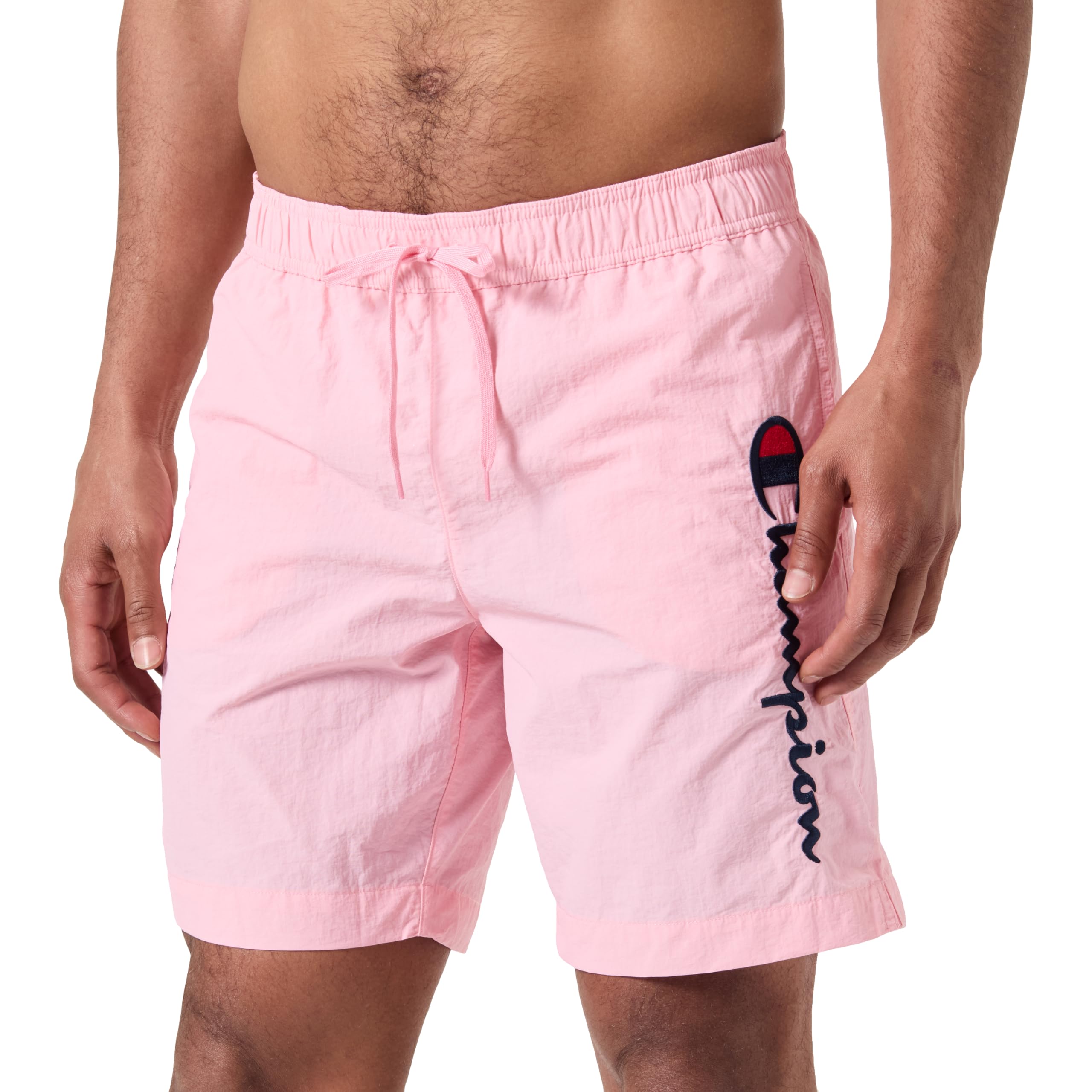 Champion Legacy Icons Beachshorts-Crinkle Taslon Contrast Logo Bermuda Bañador para Hombre
