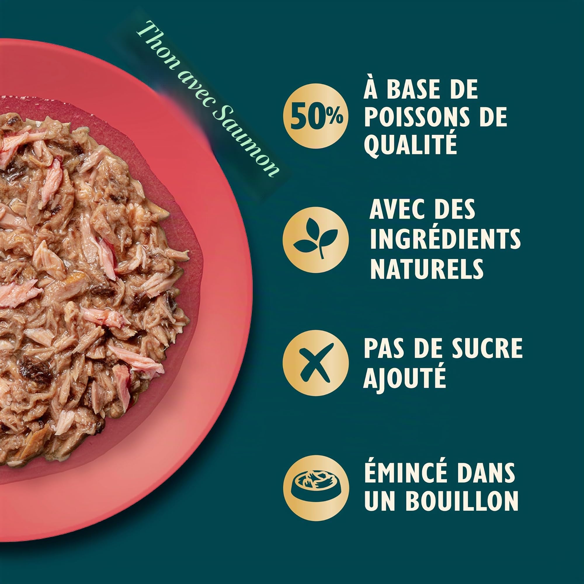 Lily's Kitchen Fabriqué à partir d'ingrédients naturels Filet pour Chats Adultes avec Thon et Saumon 24 x 70 g