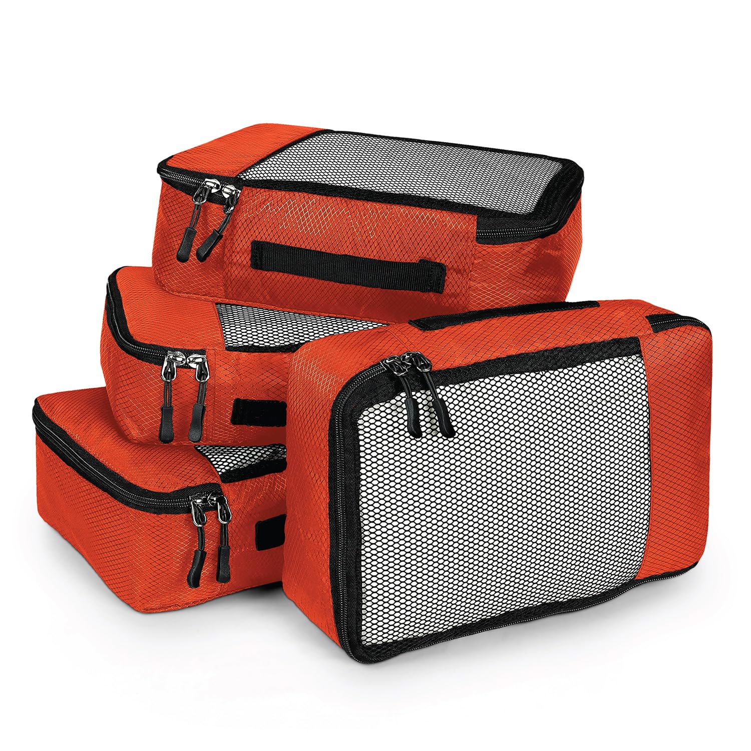 Packing Cubes/Travel Pouch/Bagpack Suitcase Organiser Set of 4 - Small Size - Orange-image-49