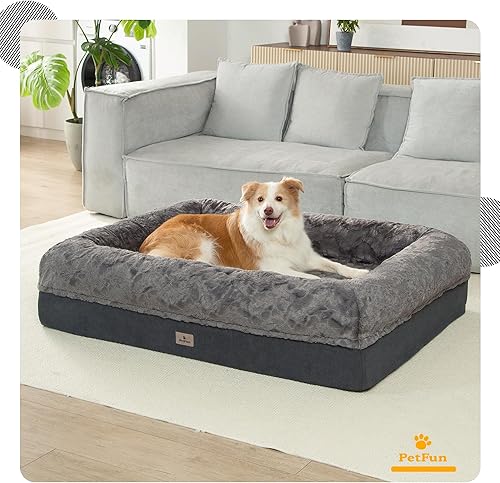 Miniatura 8 de Cama para perros de espuma viscoelástica XL para perros de tamaño XL, sofá ortopédico extragrande con lados y forro impermeable, sofá cama lavable