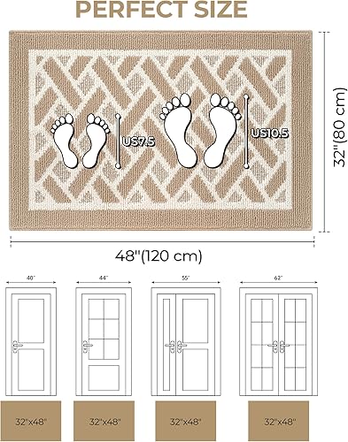 Miniatura 336 de GRANNY SAYS Felpudo para interiores, 32 x 48 pulgadas, antideslizante, tapete grande para puerta, tapete de bienvenida para exteriores, lavable