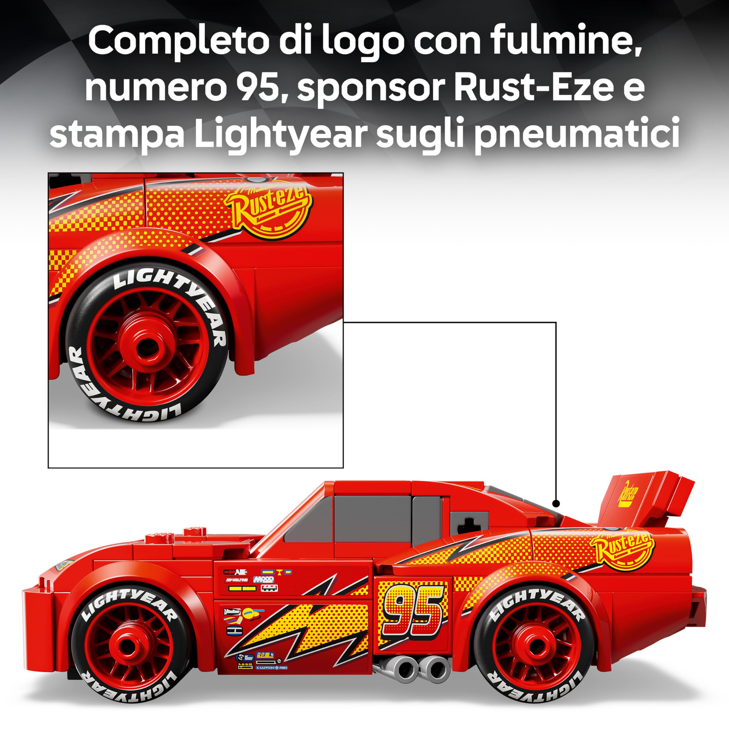 LEGO Speed Champions Saetta McQueen - Macchina da Corsa Giocattolo - Kit di Modellismo da Collezione - Idea Regalo Disney per Bambini e Bambine da 9 Anni in su Fan del Film Pixar Cars - 77255