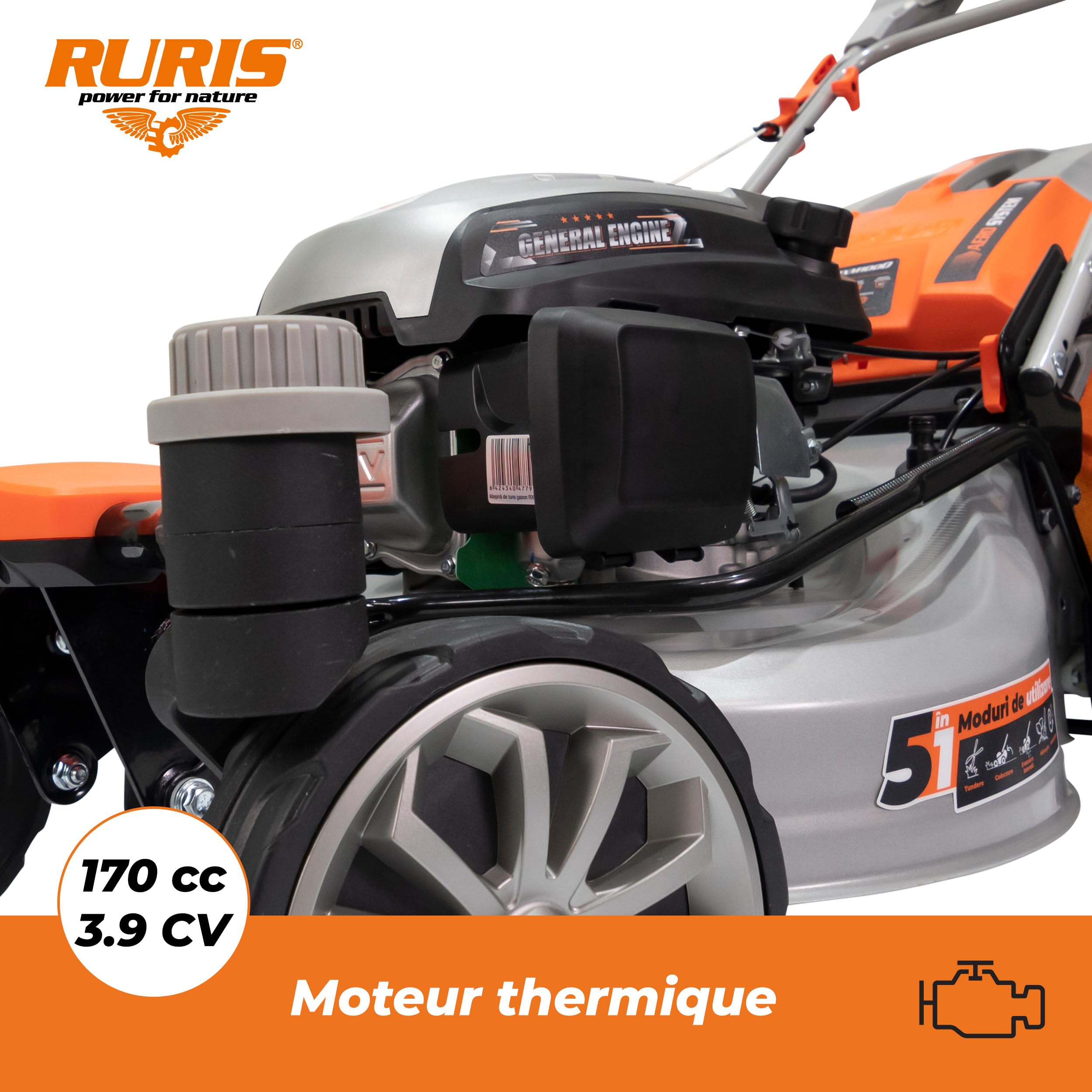Tondeuse à gazon électrique 1500W - Largeur de coupe 37cm - Elem Ga Tondeuse à gazon électrique 1500W - Largeur de coupe 37cm - Elem Ga
