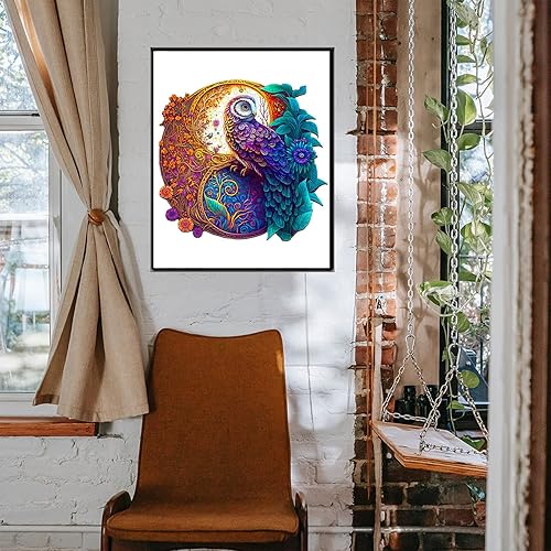 Miniatura 5 de Funnli Rompecabezas de madera para adulto, 200 piezas de búho, rompecabezas de madera de 11.8 x 11.8 pulgadas con caja, colección de juegos