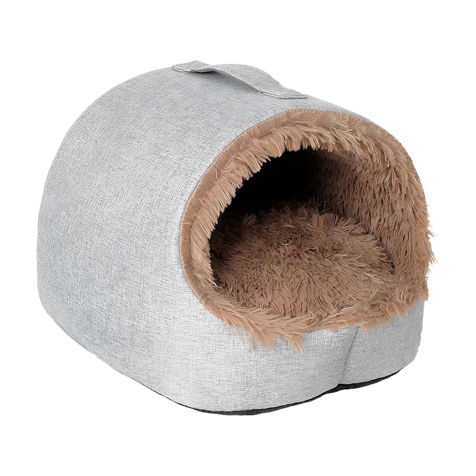 Niche pour chat d'hiver confortable et chaude avec poignée pratique