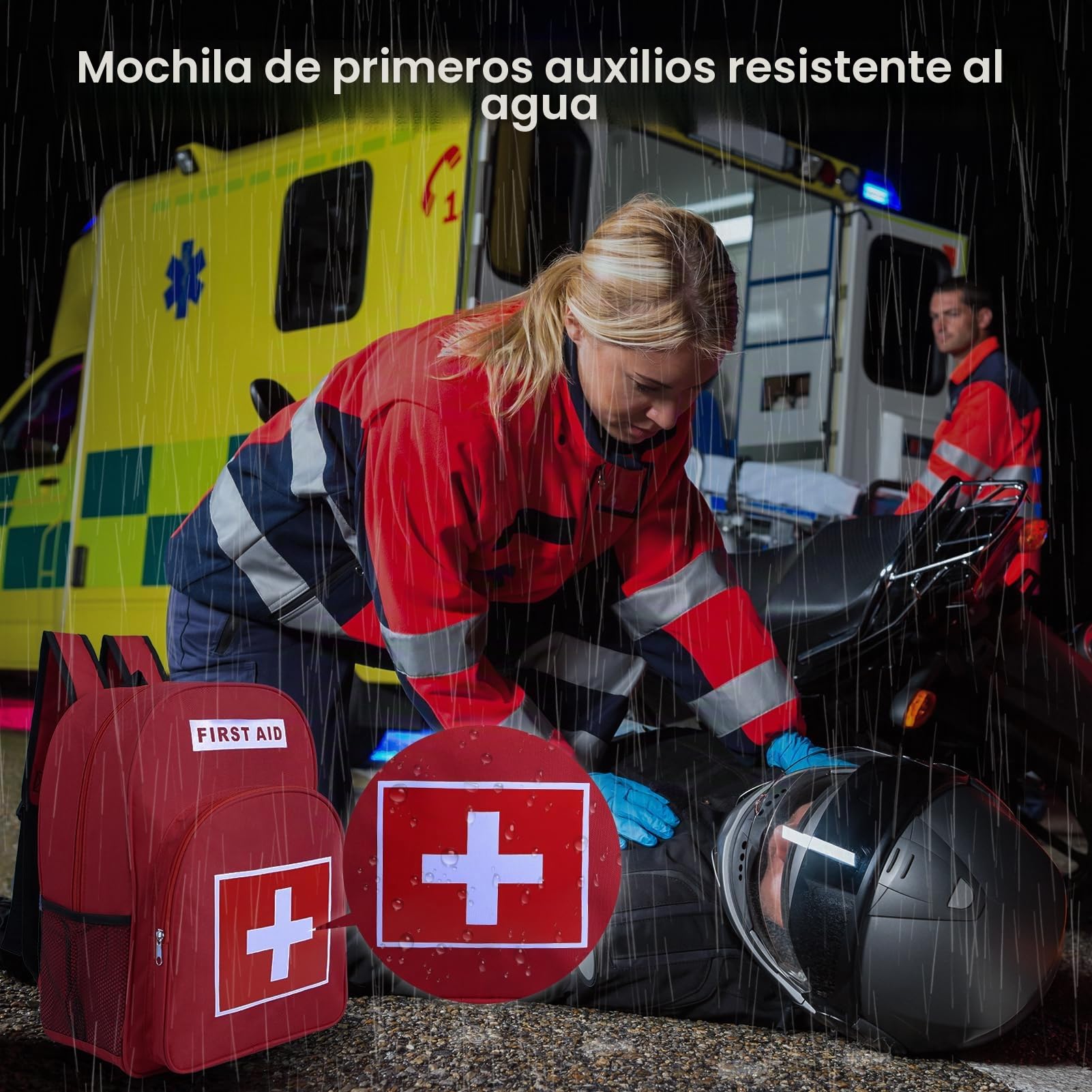 Mochila de primeros auxilios médica impermeable, de gran capacidad, ideal para paramédicos de EMT en casa y oficina